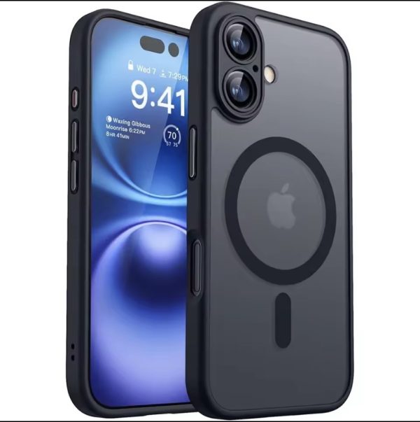 Funda translúcida mate para Magsafe para iPhone 17, 16, 15 Pro, 14, 13, 12 Pro Max, cubierta de carga inalámbrica magnética, protección de película de lente
